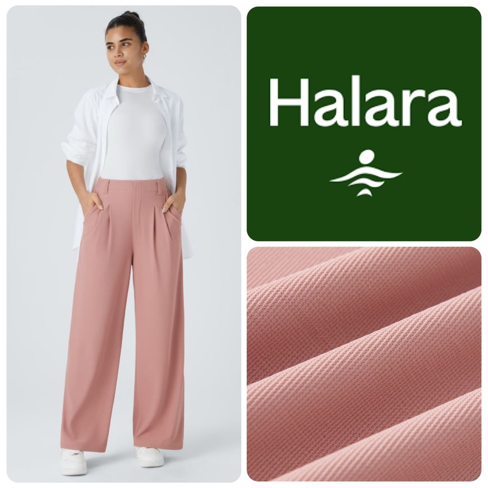 HALARA Pink Halara Flex High Waisted Pocket Wide Leg
Micro Waffle Work Pants